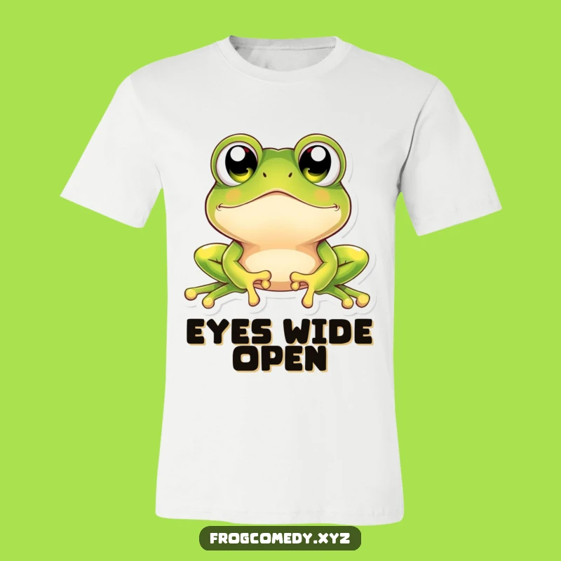 Funny Kawaii Frog T-Shirt: Amazed Eyes That Sparkle, Ideal Funny Gift
