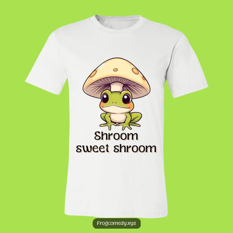 Funny Curious Frog T-Shirt: Mushroom Peek Tee for Fun