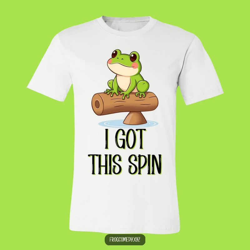 Funny Frog Balancing Log T-Shirt: Comical Amphibian Tee, Ideal Funny Gift