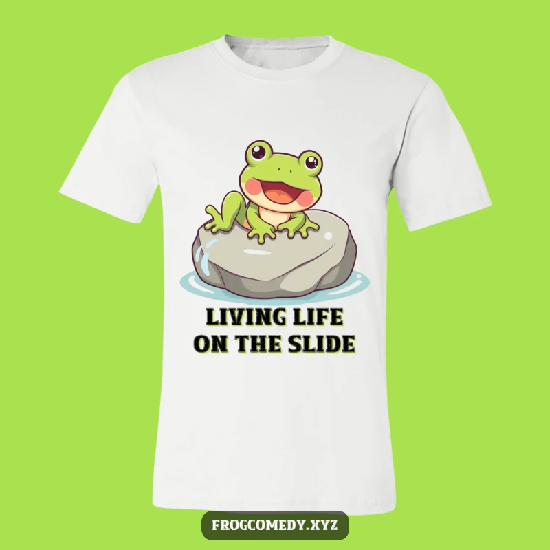 Funny Happy Frog Rock Slide T-Shirt - Pure Joyful Apparel