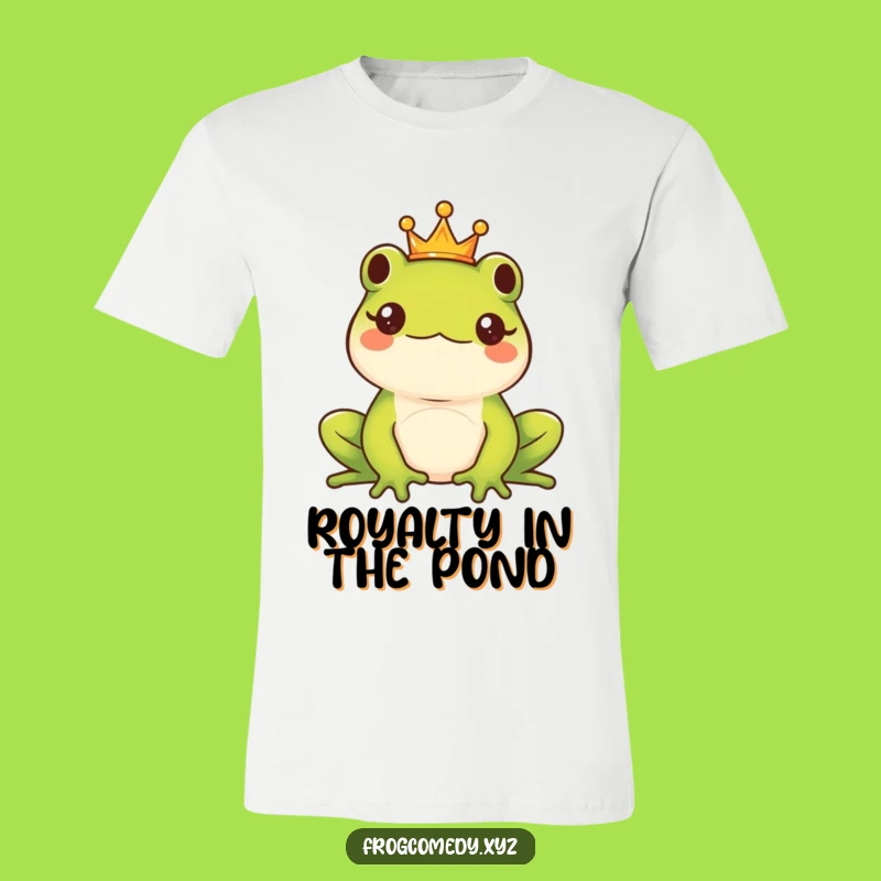 Funny Kawaii Frog King T-Shirt - Majestic Royal Amphibian Funny Gift Tee