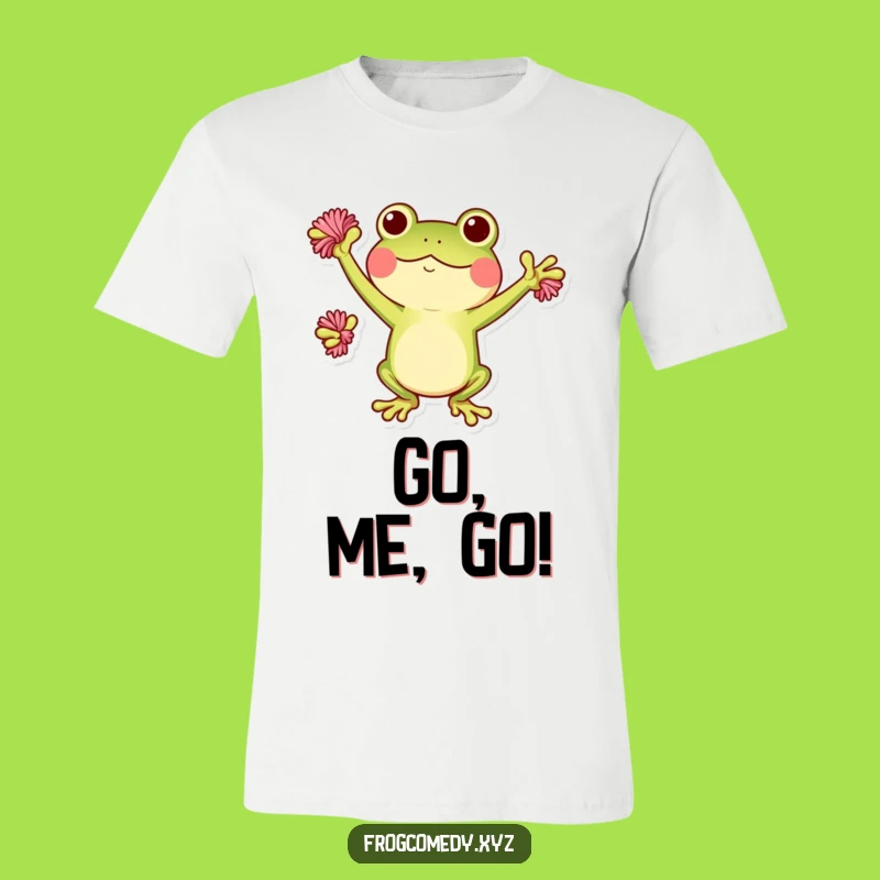 Funny Kawaii Frog Pom-Poms T-Shirt: Energetic and Humorous Tee