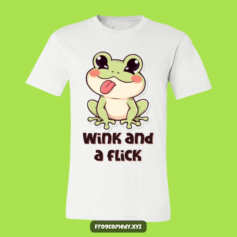 Funny Kawaii Frog Tongue Wink T-Shirt - Cheeky Style - Funny Gift