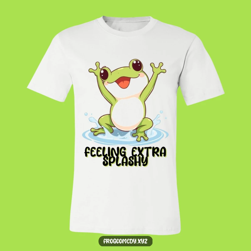 Kawaii Frog Joyful Splash T-Shirt: Wear Your Happiness Outward