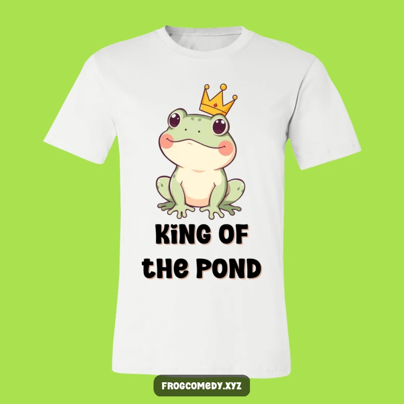 Funny Kawaii Frog Crown T-Shirt: Regal Amphibian for a Hilarious Look