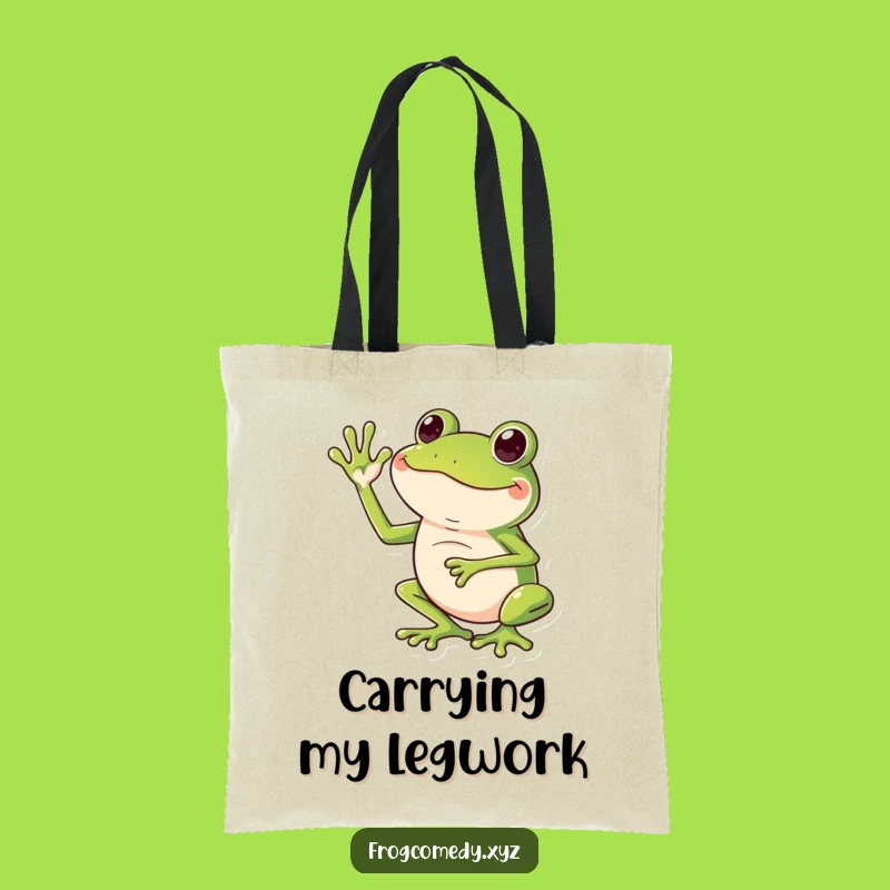 Funny Frog Leg Wave Tote Bag: Spacious and Humorous Amphibian Carryall, Ideal Funny Gift
