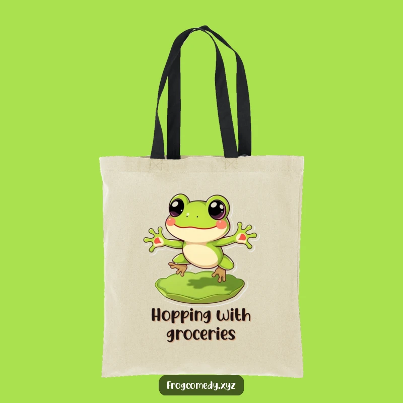 Funny Frog Lily Pad Tote Bag: Exuberant Design, Essential Cheerful Funny Gift