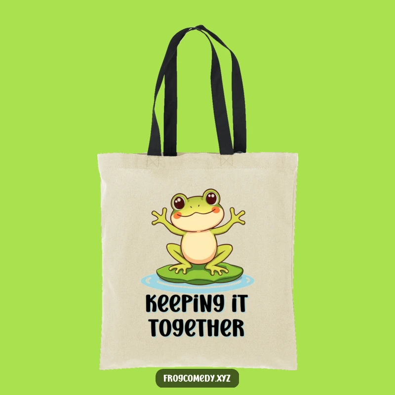 Funny Kawaii Frog Tote Bag - Carry Your Balance with Humor