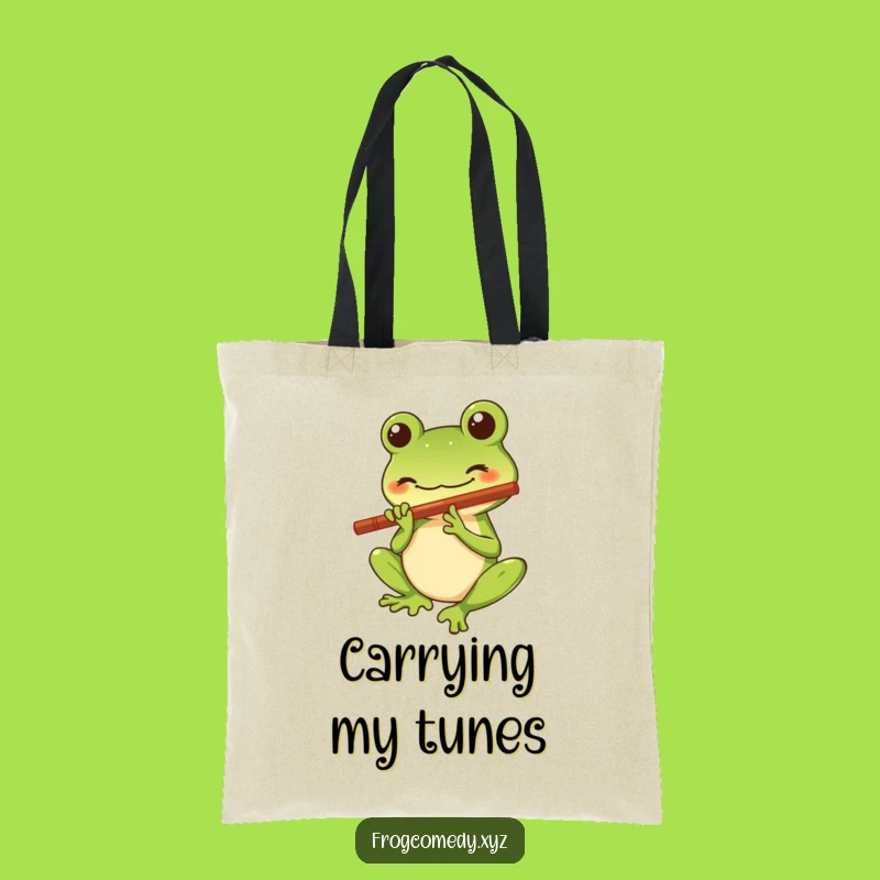 Funny Kawaii Frog Tote Bag - Carry Your Music & Smiles
