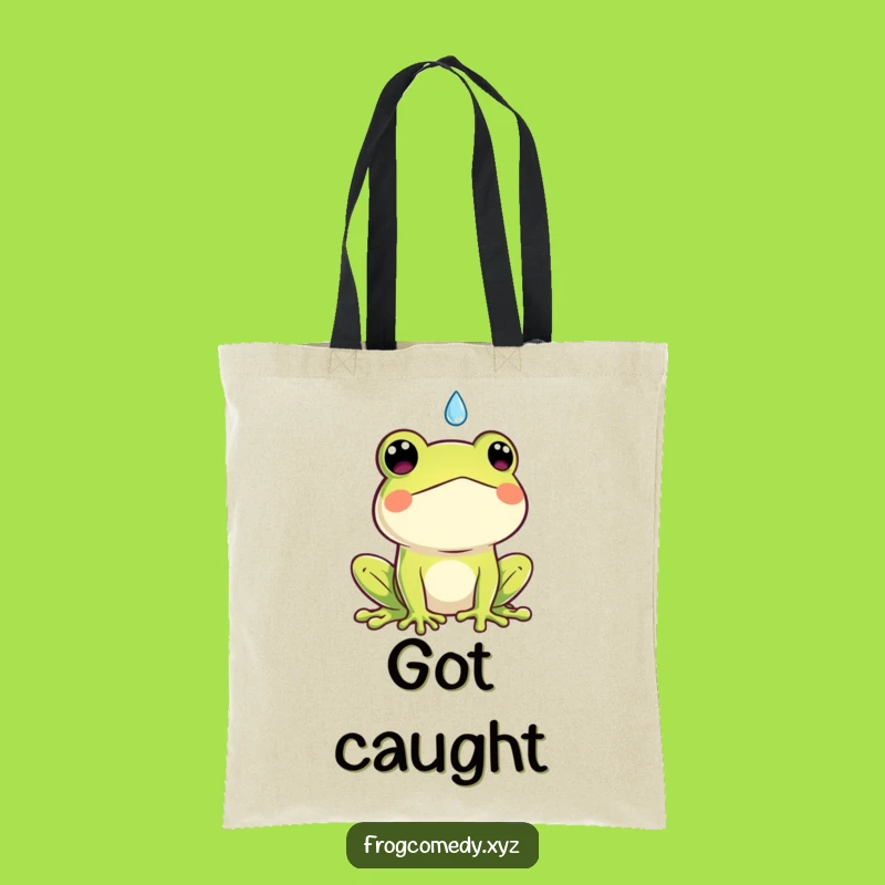 Funny Kawaii Frog Tote Bag: Surprise Raindrop Design, Chic & Funny Gift!