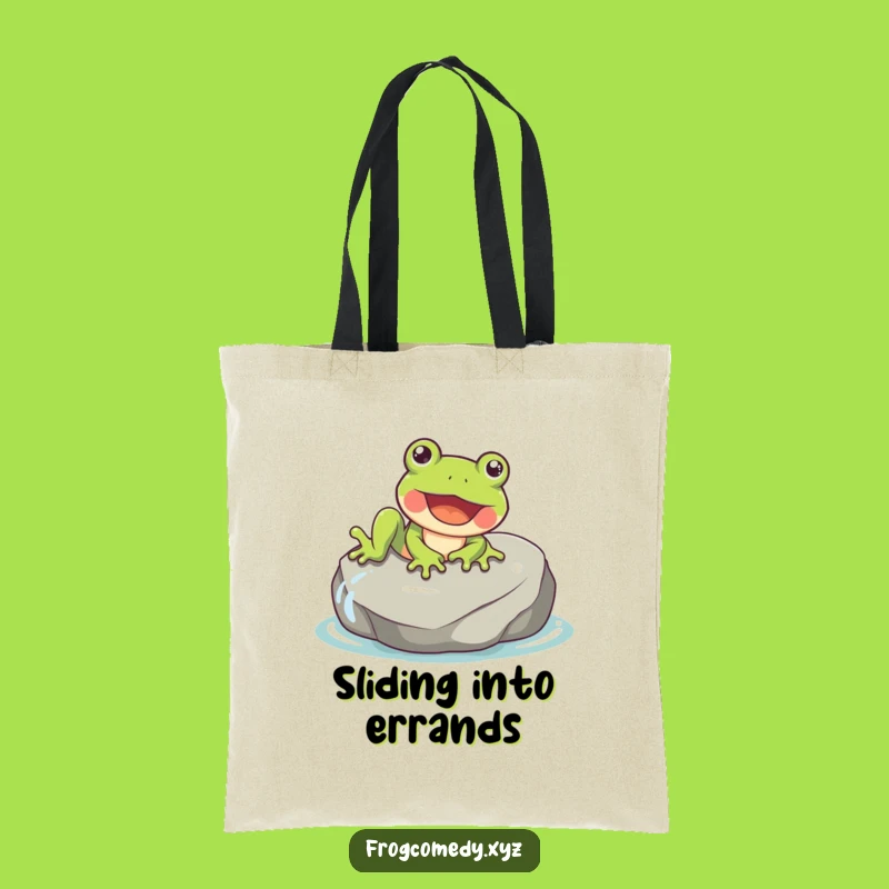 Funny Happy Frog Sliding Tote Bag - Carry Your Joy